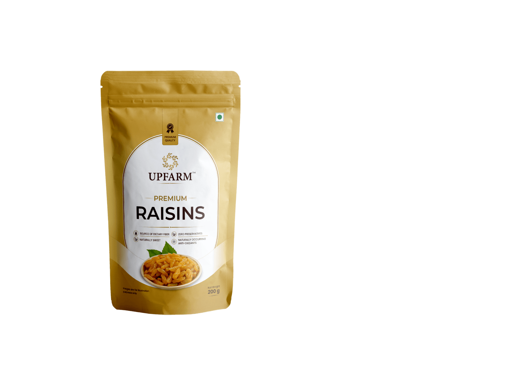 UPFARM Premium Raisins packaging